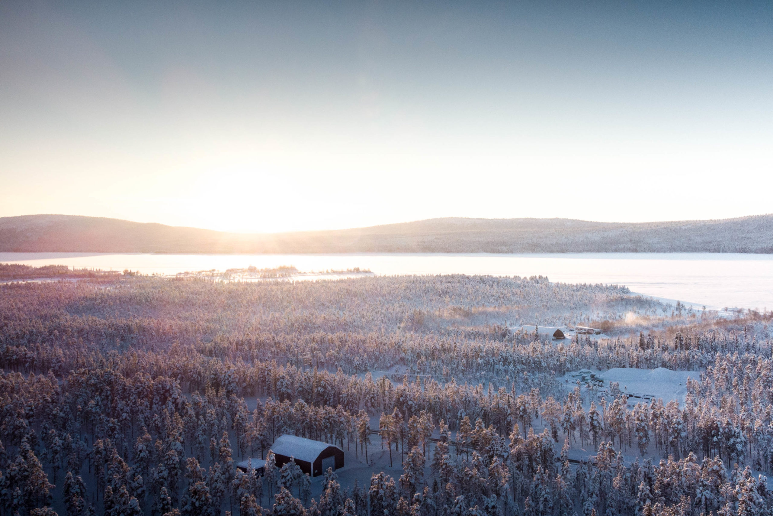 Plan drone de la région de Kiruna en laponie