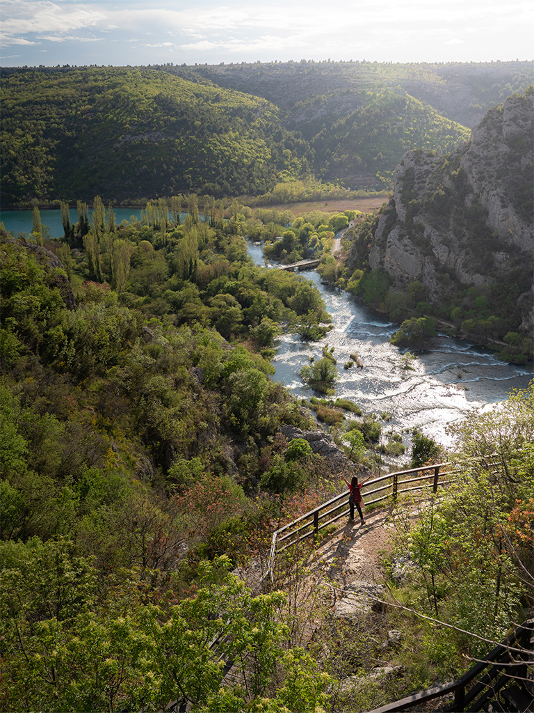 Vue sur les roski slap du parc de krka