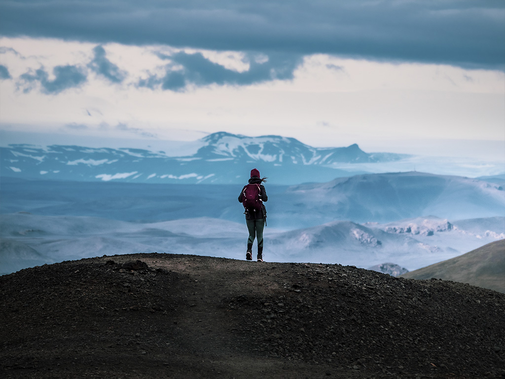 La descente vers le camping du landmannlaugar