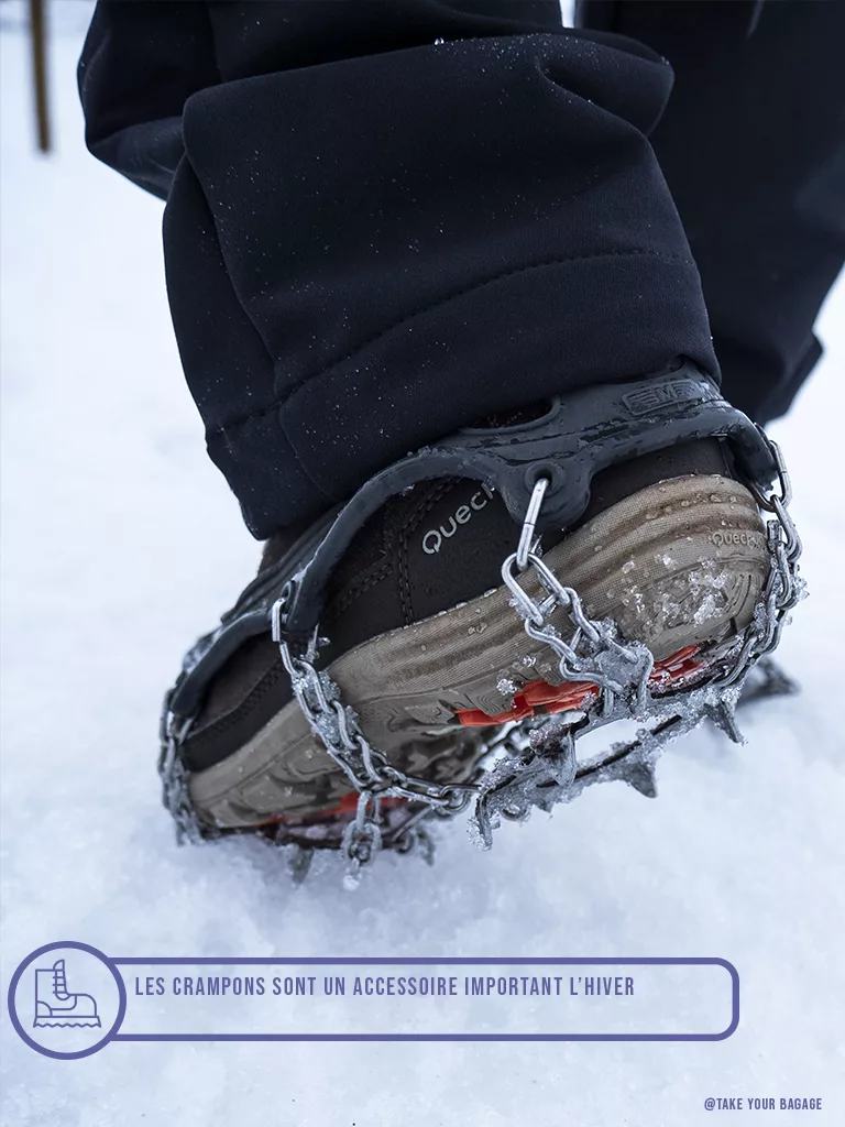 Les crampons en hiver, un accessoire important à mettre dans sa valise