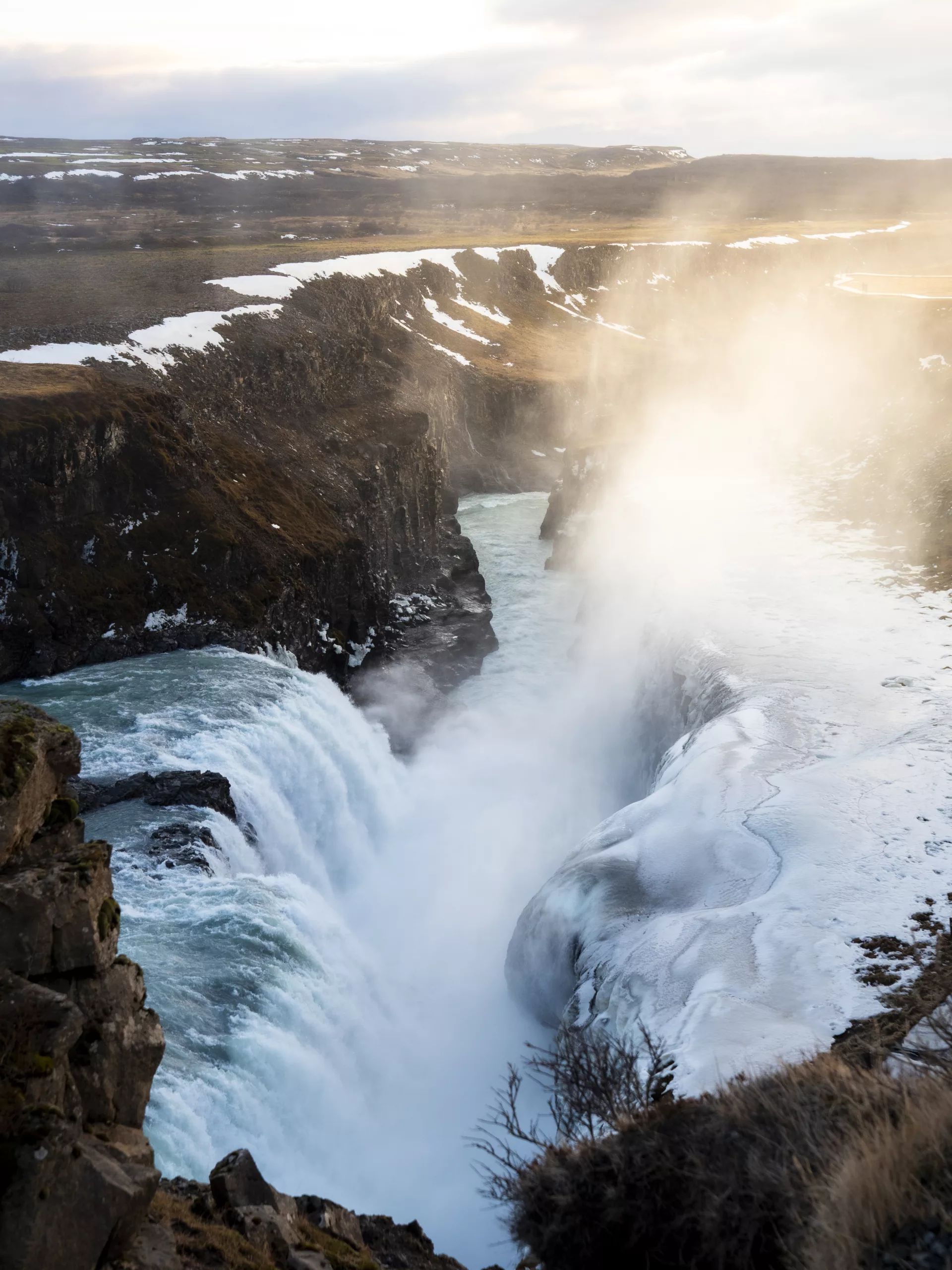 La cascade de Gullfoss située dans le cercle d'or en Islande