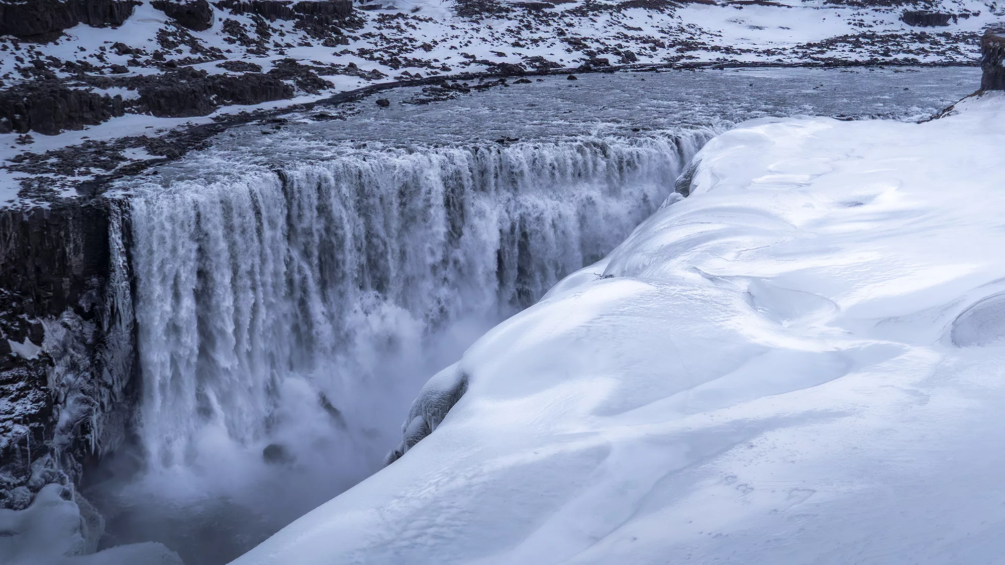 La cascade Dettifoss en hiver